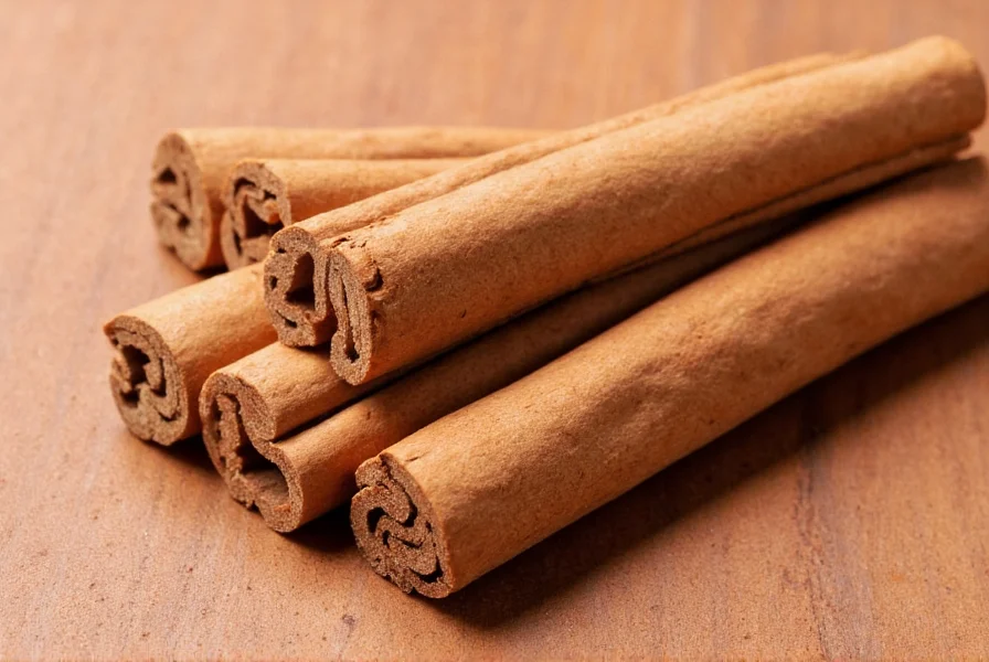 Close-up of Ceylon cinnamon sticks versus Cassia cinnamon sticks side by side for visual comparison
