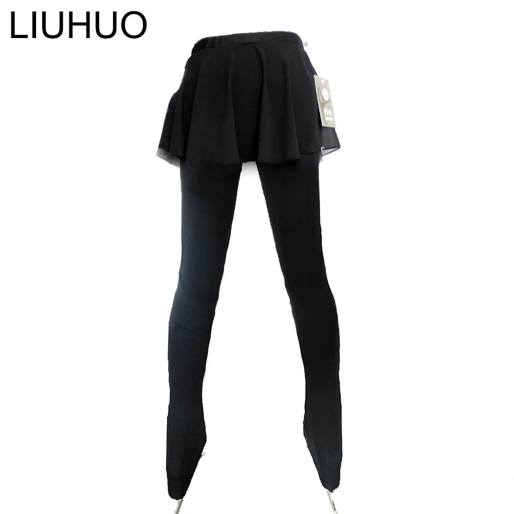 Figure Skating Training Warm Pantynose  for Girl Black Skating Dress Fashion Pants Skirts Peromance Wear