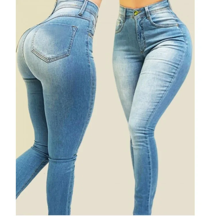 Hot-selling hot-selling ladies jeans stretch slim slimming women jeans trousers