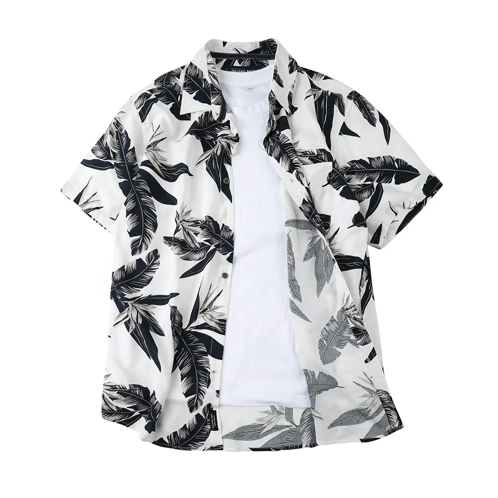 

Custom made cheap summer fashion men floral short sleeve hawaian shirts