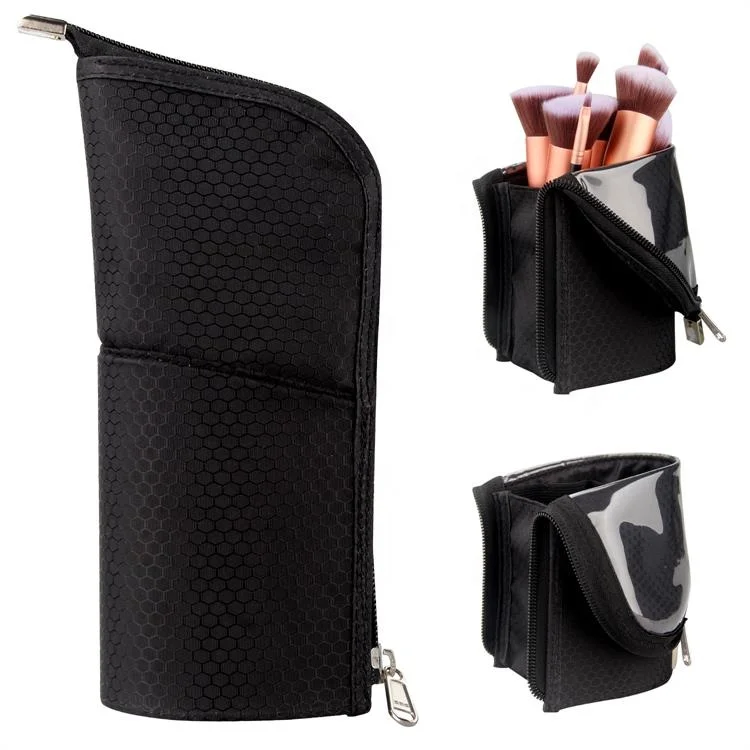 

Free Dropshipping Relavel Multi-function Black Small Waterproof Stand-Up Organizer Divider Makeup Brush Holder For Travel