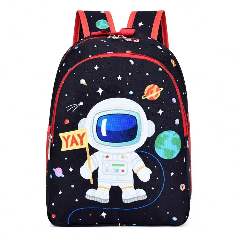 

Hot selling children's backpack school bag cartoon astronaut universe starry pattern little boy school bag