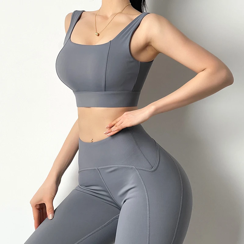 

custom logo girls clothing 2 Piece seamless set women Yoga Womens Fitness Workout Nude tight Set jogging set for women