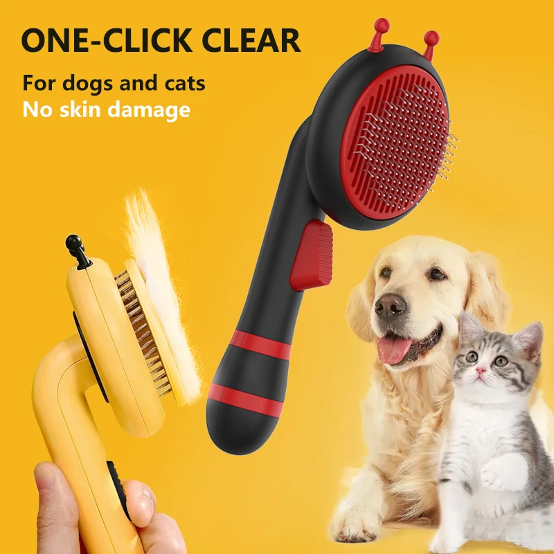 

Hot Sale Material Massage Pumpkin Pet Cleaning Grooming Hair Removal Cat Dog Little Bee Brush Comb, White, green, purple