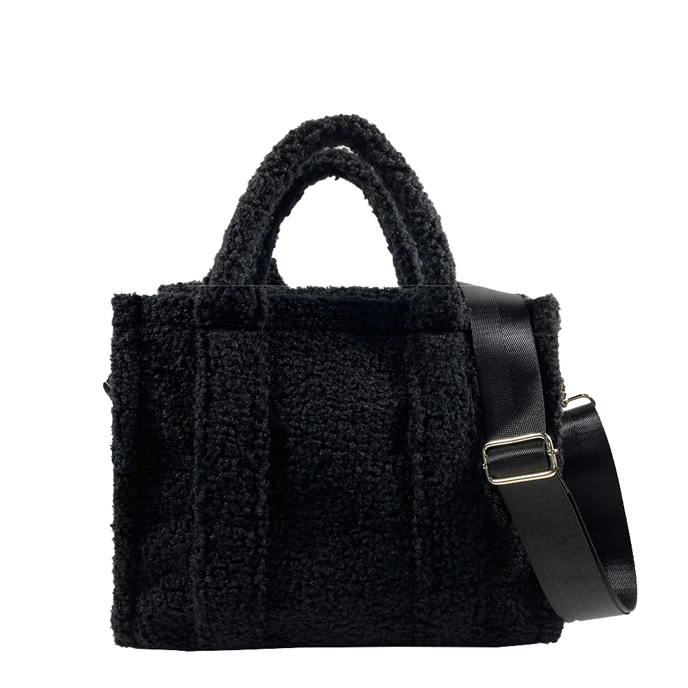 

2020 NEW Fashion FUZZY Sherpa COZY Tote Bag Women Casual Tote Daily Polyester Solid Open Fashion\comfortable\durable