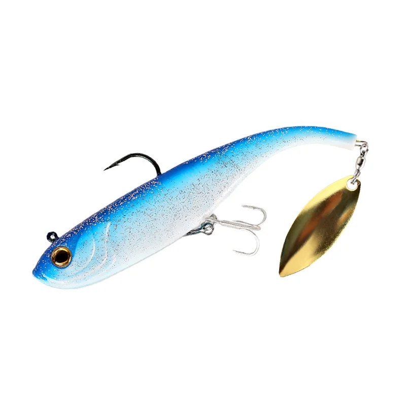

Hot Fishing lures 150mm 47g Soft Baits With Spoon lures On Tails Sinking Good Action Artificial Bait Wholesale, 6 colors