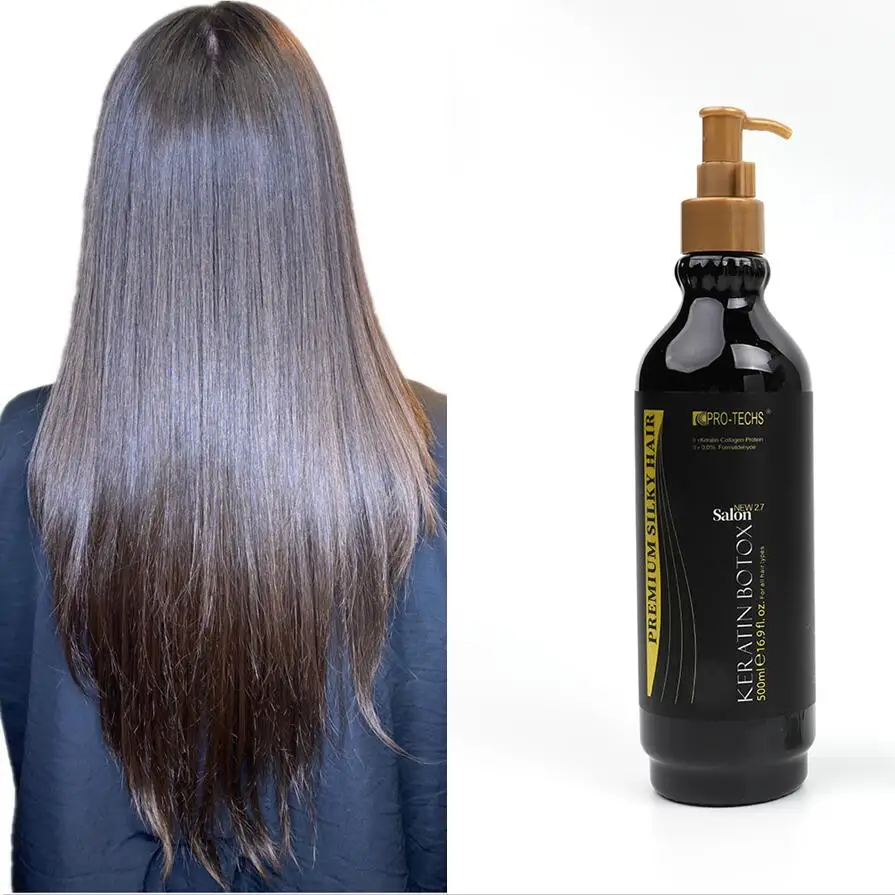 

PRO TECHS 2.7 Silky Hair Vegan formaldehyde free Salon smooth healthy Shine Anti Frizzy Brazilian Keratin hair treatment, Black