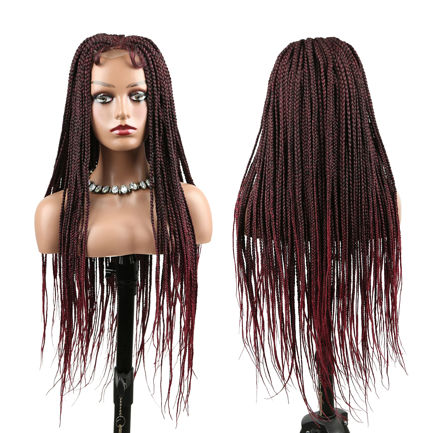 

Hot Selling Factroy Price Synthetic Hair Box Braid Wig for Black Women Wholesale Braided Laces Wigs Vendors Braided Wigs