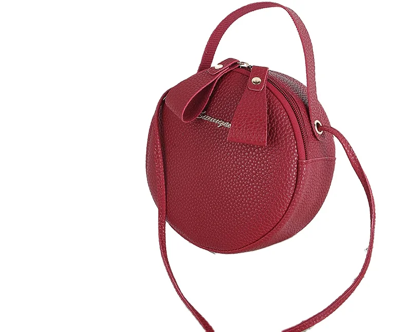 

Pu Material Round Bag High Capacity Small Handbags Ladies Shoulder bag, Customized color