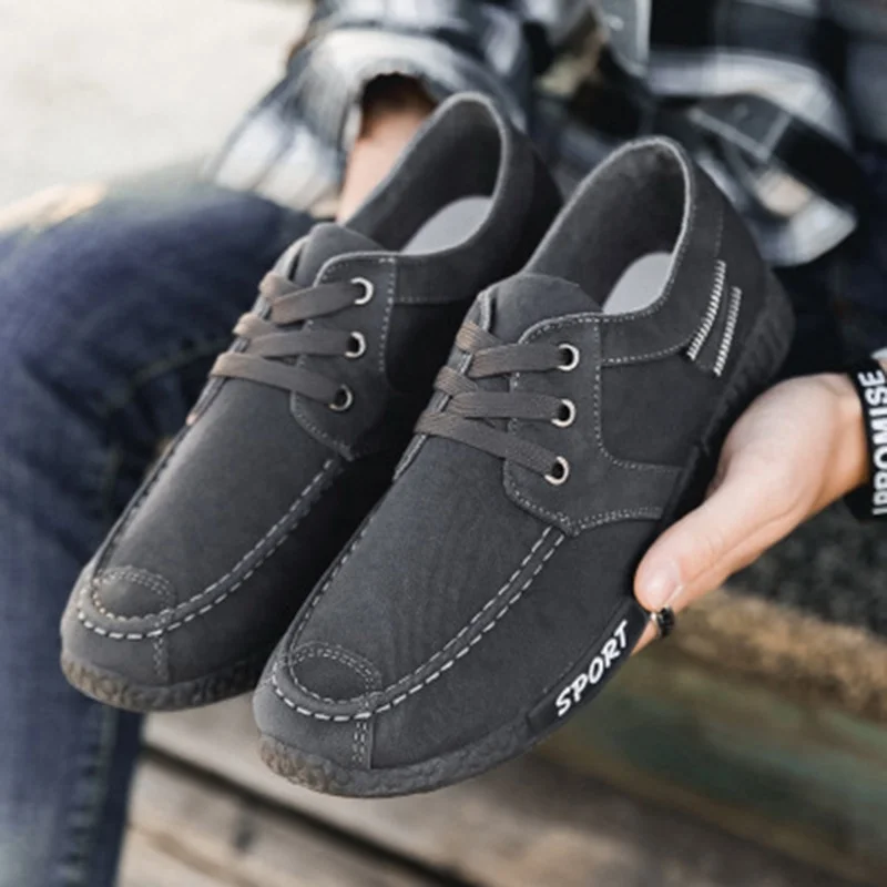 

Hot selling factory lightweight men's custom canvas upper shoes, Black, blue, grey