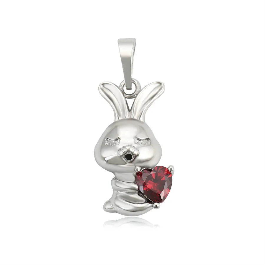 

A00655539 Xuping Jewelry contracted new fashion rabbit holding red heart-shaped diamond environment-friendly copper pendant