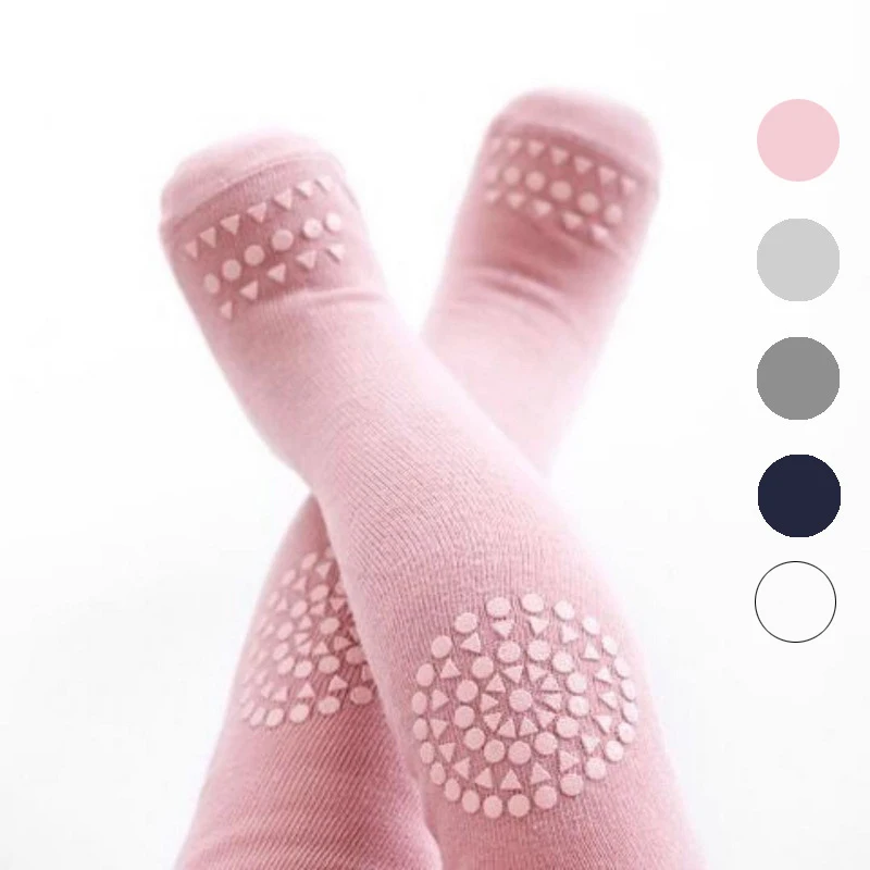 

Hot Selling Cotton Baby Kids Anti-slip Socks Pantyhose Long Tight Trousers kids designers stocking baby crawling tights, Custom color