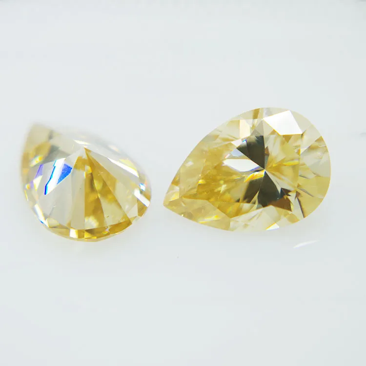 

Double jewelry yellow pear Moissanite diamonds with GRA certificate