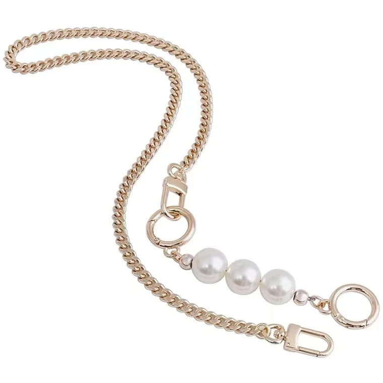 

Meetee B-C110 Pearl Extension Chain Alloy Single Buy Shoulder Strap Transformation Accessories DIY Bag Strap, Colorful