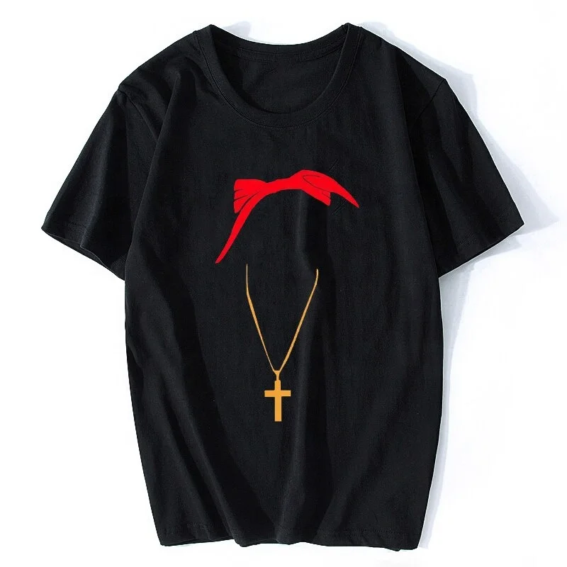 

Wholesale T Shirt Cartoon Print T-Shirt Short Sleeve Basic Tee Rap Punk Shirt Hip Hop T Shirts, Black white gray dark blue red