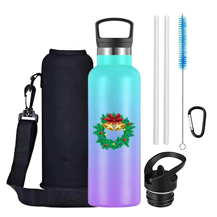 

ChristmasGift 18oz 32oz 40oz double wall vacuum flask insulated stainless steel sport water bottle ,bottle water for Christmas, Customized color