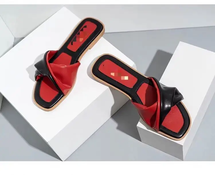

Summer fashion new arrivals patchwork color women leisure outdoor beach flat slippers plus size, Green, black, orange or customized