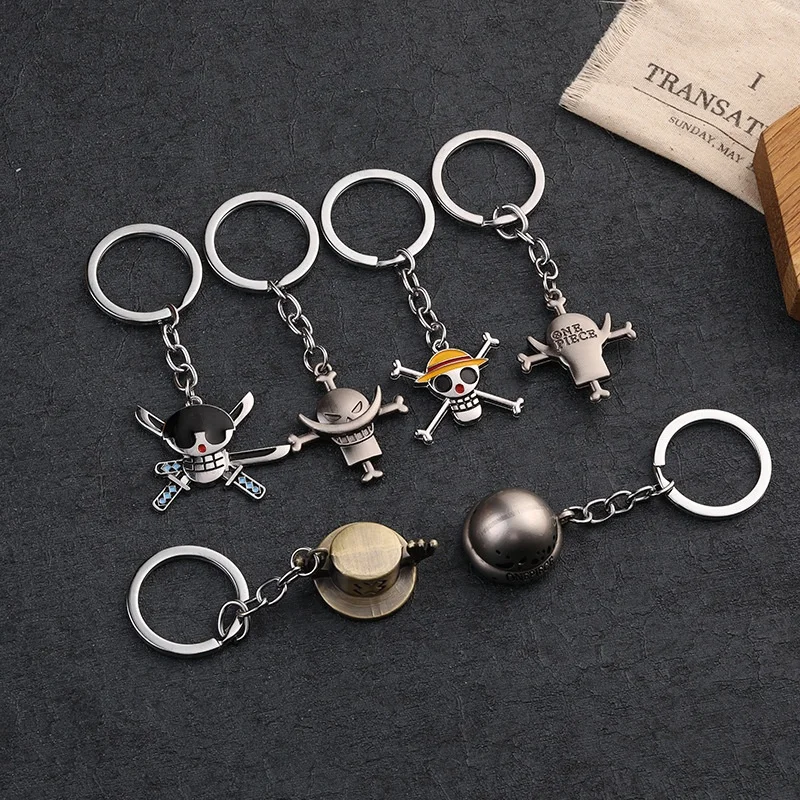 

Wholesale Metal Anime Keychain One Piece Air Pirate Figure Anime Key Chains Luffy One Piece Keychain