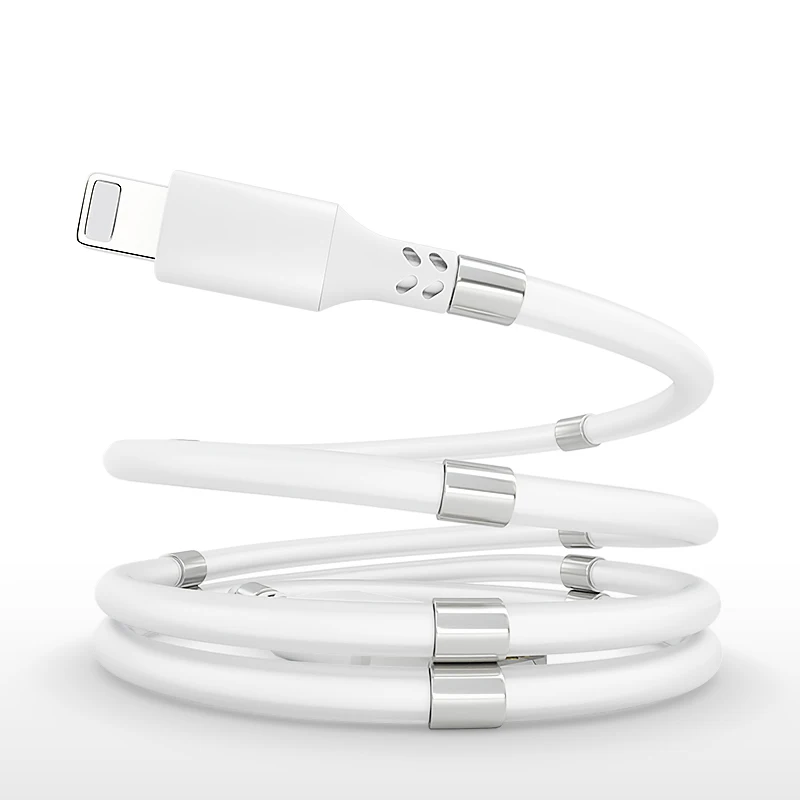

Hot selling new product fast charging cables magnetic absorption USB cable 8 pin for iPhone11 pro 11pro max, White