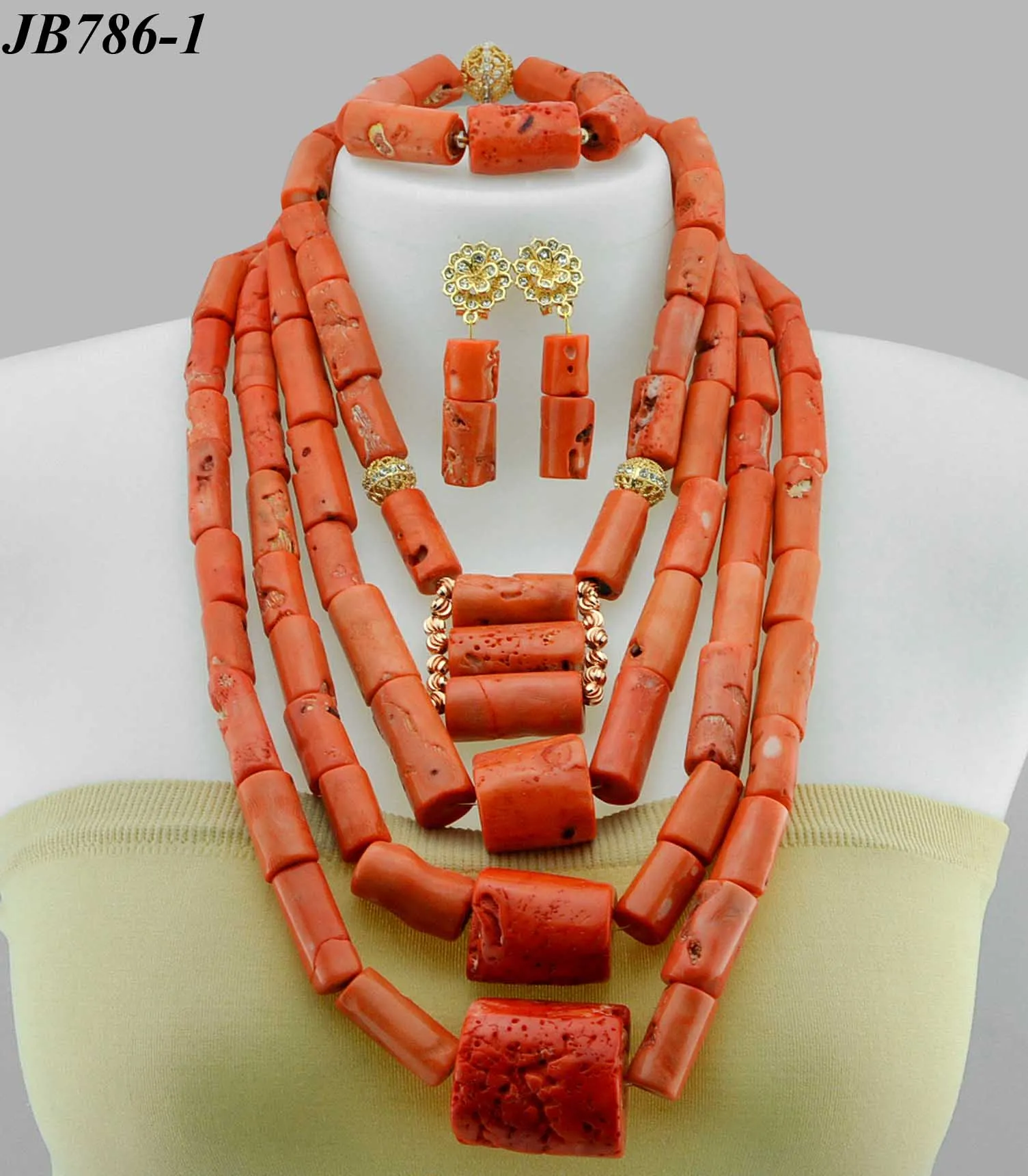 Mikemaycall Luxury Wedding Jewelry African Handmade Coral Beads