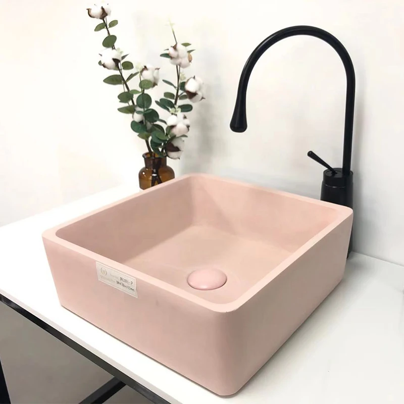 

MEIYANI colored cement sink square vanity counter top vessel sink bathroom concrete sinks for sale