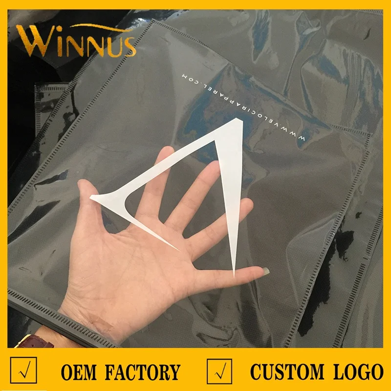 
custom logo print yoga clothing swimwear black white clear plastic ziplock packing bag handle non woven bag with zipper 