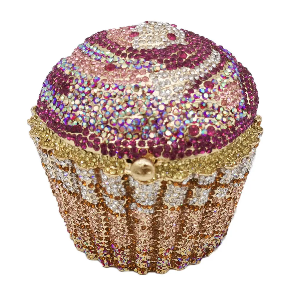 Luxury Wedding Rhinestone Jewelry Crystal Evening Cupcake Bag Bling