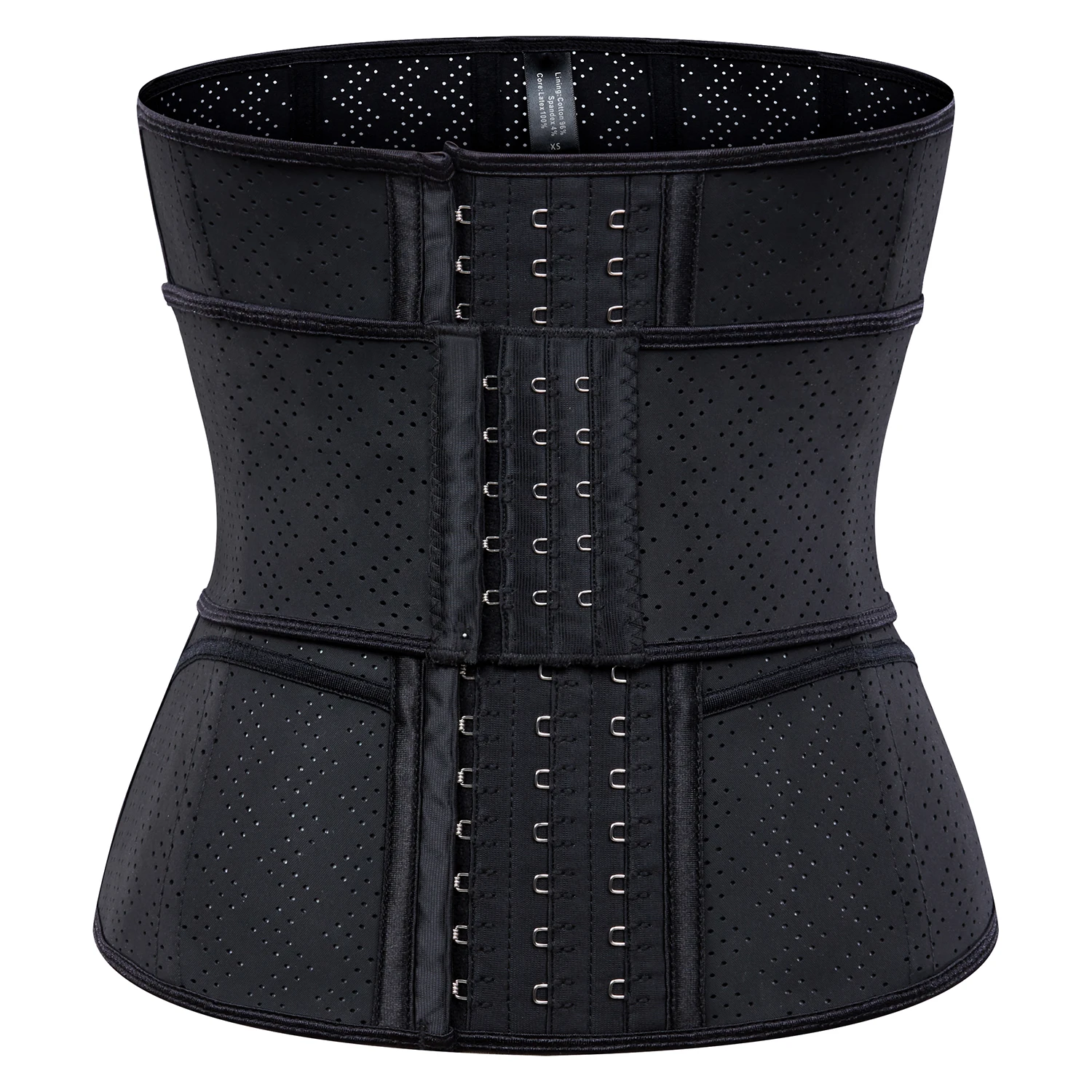 

2021 New Double 2 in 1 Reinforced Belt Mesh Breathable Punching Rubber Corset Latex Corset Waist Trainer, Customized colors