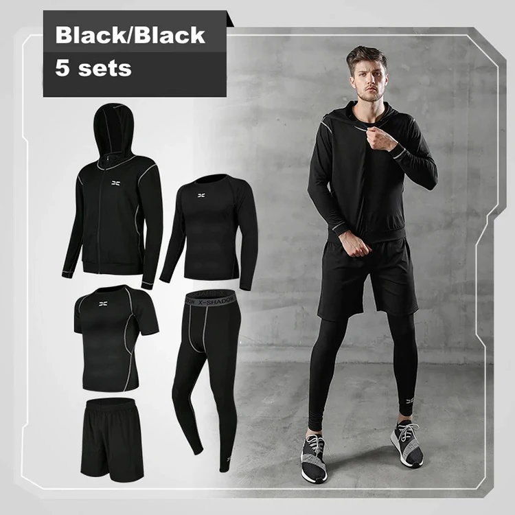 

5 pieces per set men Yoga Sports Wear men Activewear Sexy Sport Fitness Clothing Sets Gym Clothes Sports Wear