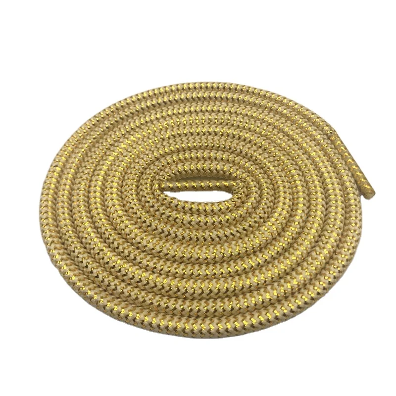 

Coolstring high quality gold glitter metallic rope shoelaces For Leather Shoes Shine Shoestring