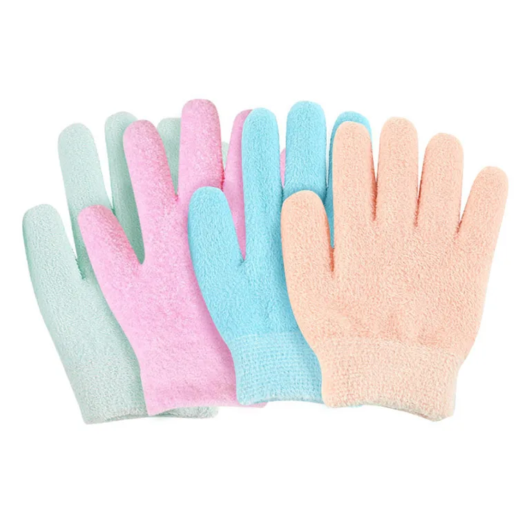 

Beauty moisturizing dry skin cooling gel spa gloves, Green/pink/blue/
