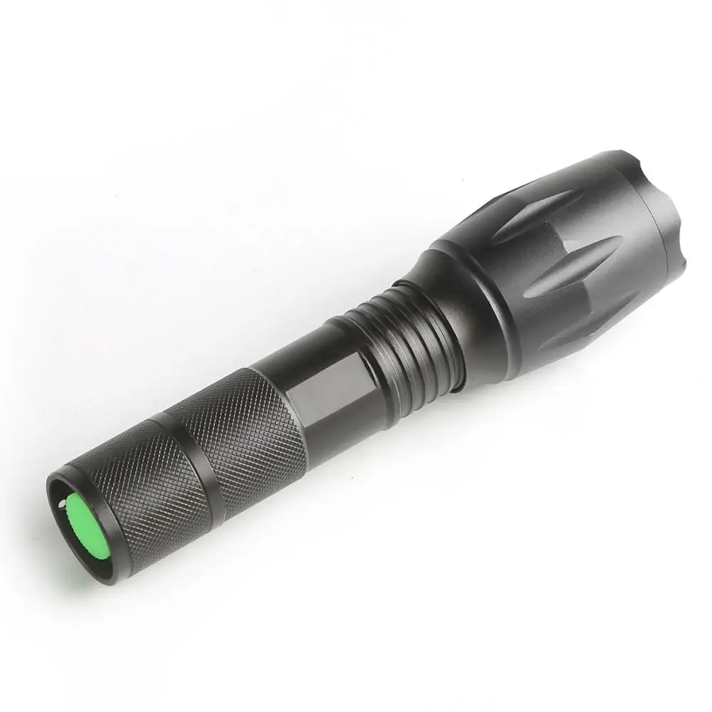 

Wholesale 800M range Led Flashlight White/Green/Red Tactical Hunting Rifle Lantern outdoor Portable Torch+18650+Charger+Switch, Black