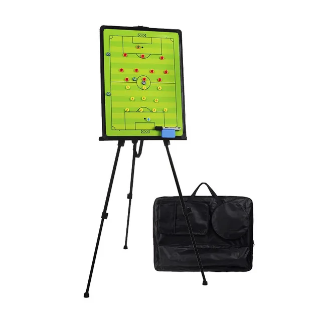 

Foldable soccer football magnetic coach tactics teaching board clipboard with support stand holder