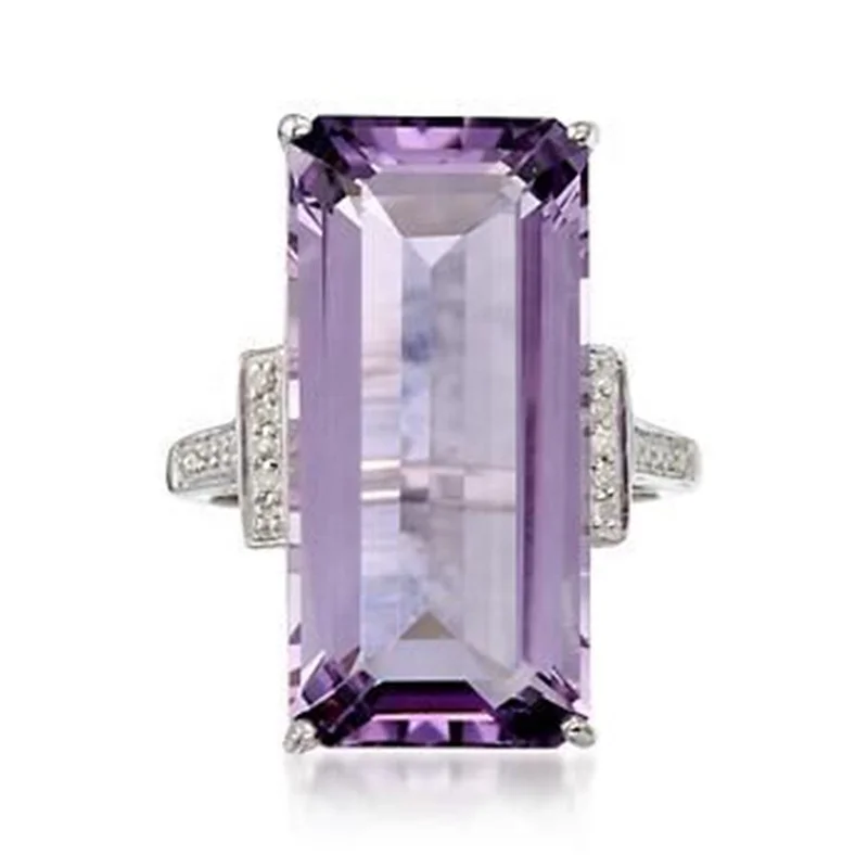 

Simple Fashion Purple Cubic Zircon Women Rings for Wedding Ceremony Party Elegant Accessories High Quality Jewelry, Picture shows