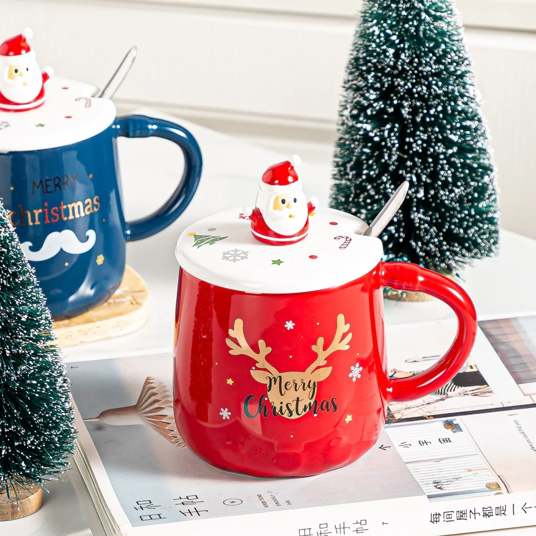

Santa Mug Christmas Gift Elk Ceramic Coffee Cup Color Glaze Water Cup