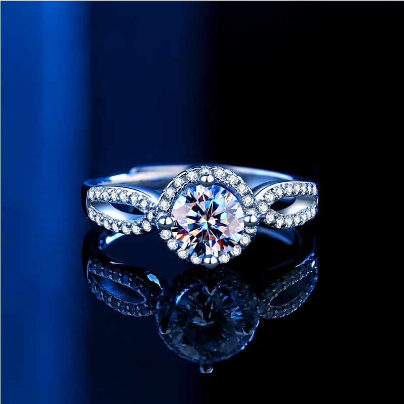 

Aimgal Moissanite diamond ring 925 sterling silver 0.8 carat wedding ring proposal diamond ring