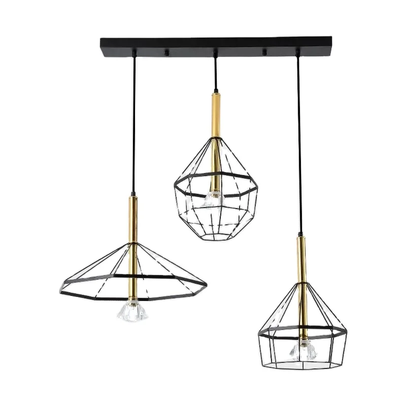 

Simig lighting new design modern simple chandelier black metal dropping industrial salon pendant lamp
