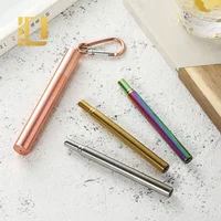 

Eco Friendly Collapsible Straw Stainless Steel Drinking Straw With Metal Case