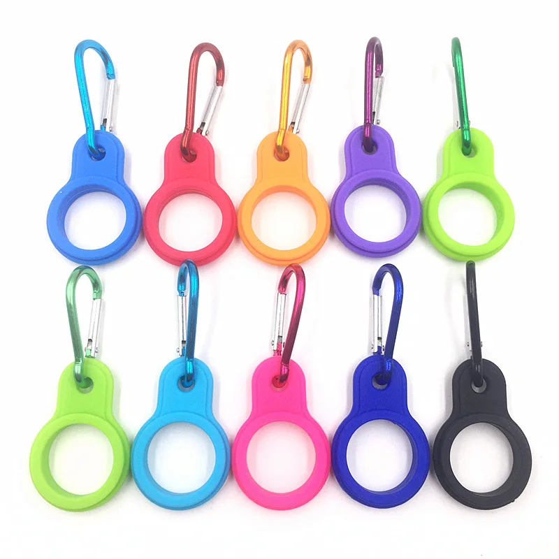 

Silicone snap hooker carabiner for stainless steel sport water bottle, Colorful carabiner