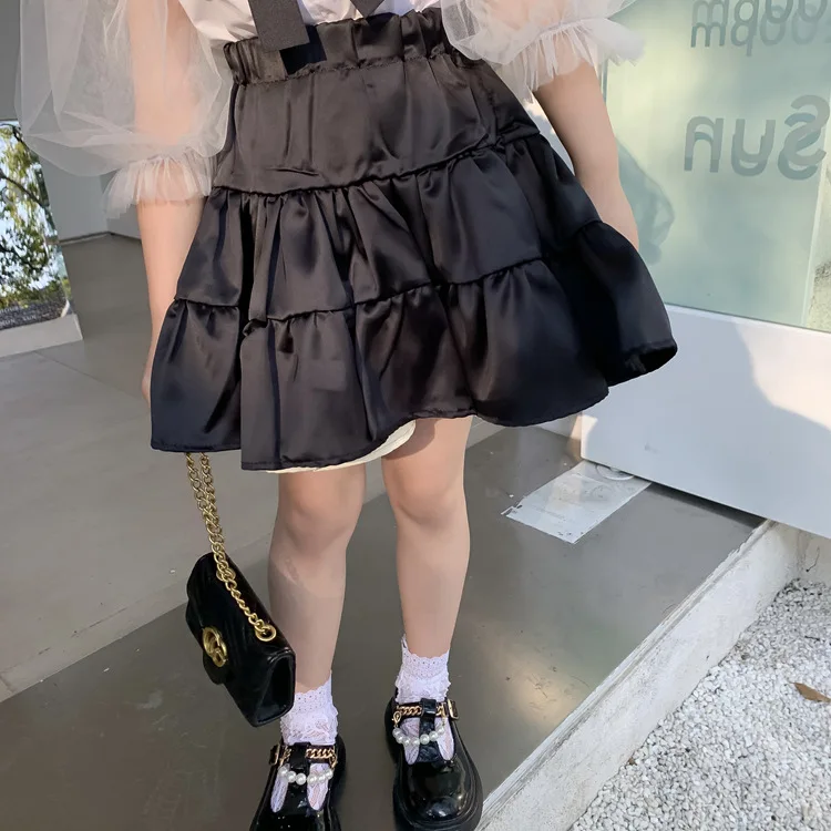 

2022 new arrival summer infant toddler baby girls layered dress pink black skirt children kids clothing sets B2050355