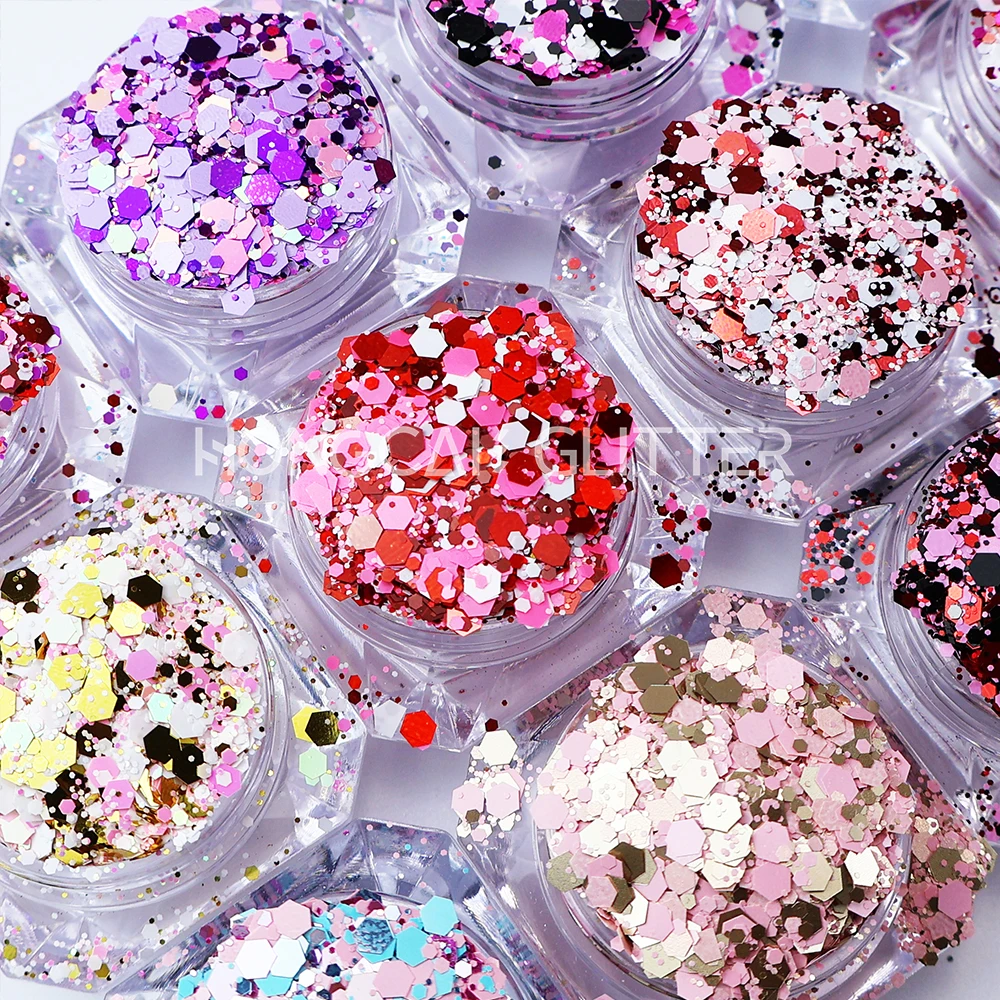 Wholesale Valentines Day Chunky Mixed Glitter Bulk Polyester for Nails Art Glitter Christmas