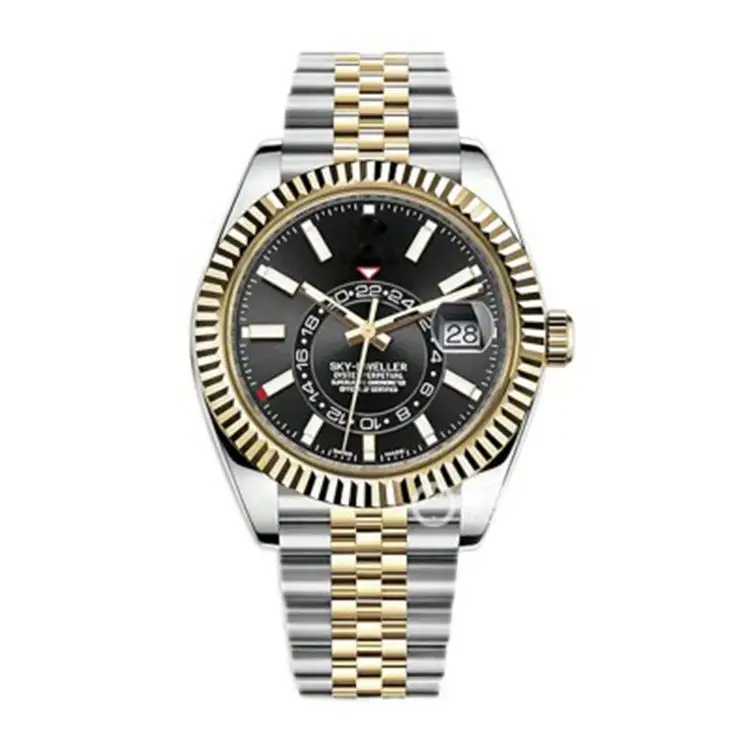

Automatic Self Wind Mechanical Stainless Steel Strap Rose Gold Silver Blue Date Luxury Sky Men Watch