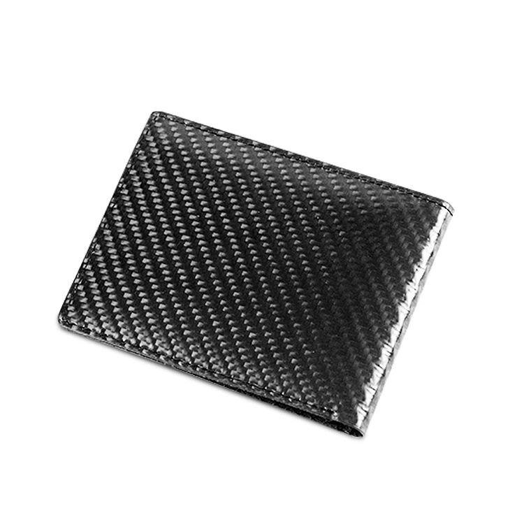 

wholesale promotional slim short men rfid real carbon fiber wallet for business travel