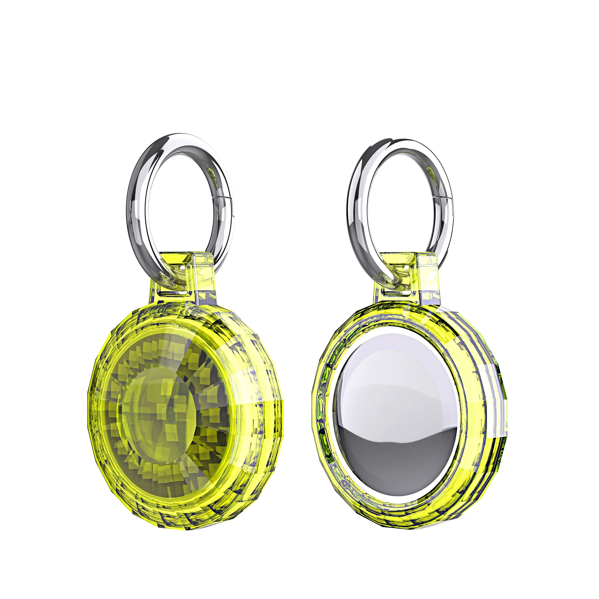 

New Arrival Soft TPU Protective Case For AirTag Candy Color Transparent Anti Lost Tracker Case For AirTag With Key Ring, Multi colors