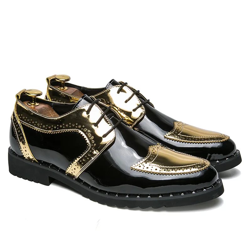 

Original Stock gent dress shoes flat oxford men fashion Factory Price, Black;gold;silver
