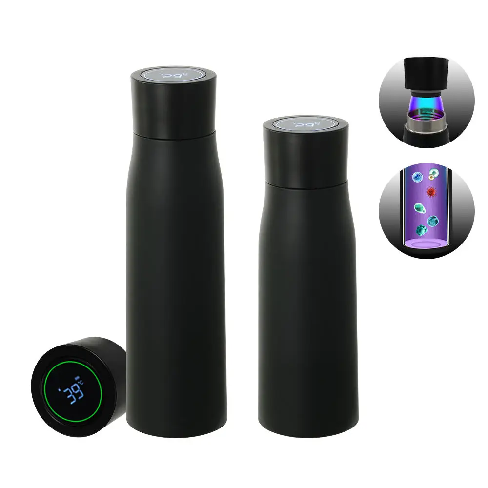 

Top Seller Manufacturer's Smart Thermos Self-Cleaning LED UV Water Bottle Stainless Steel Material Long-Term Insulated Drinking