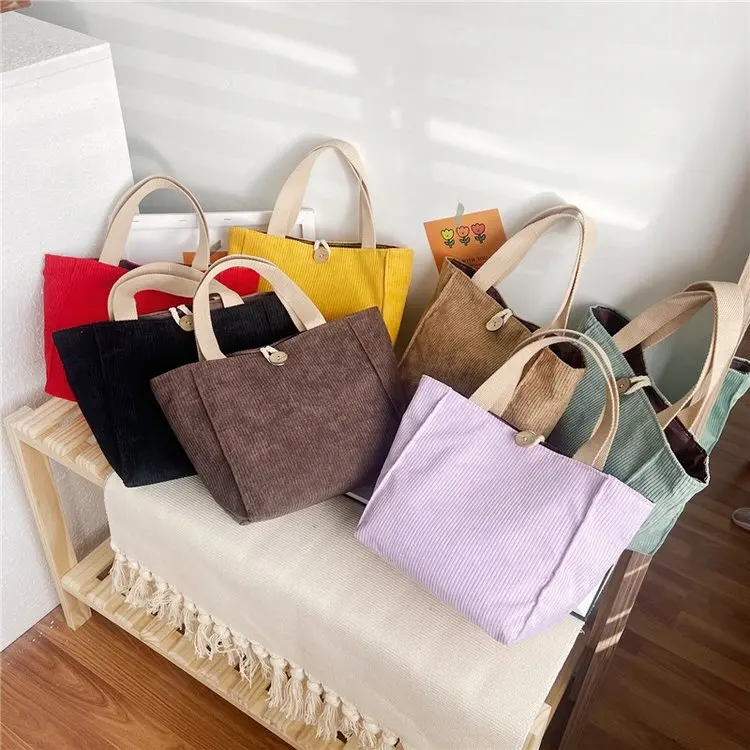 

New Fashion Shoulder Bag Corduroy Korean Simple Tote Bag purses and Handbags for Women, 6 colors