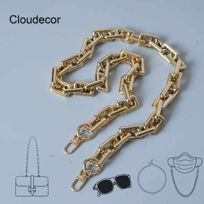 

Oversized Gold Cloud Chain Bag Thick Lady Shoulder Chain Bag Women Hand Bags Accessories Detachable Belts Handles Chain