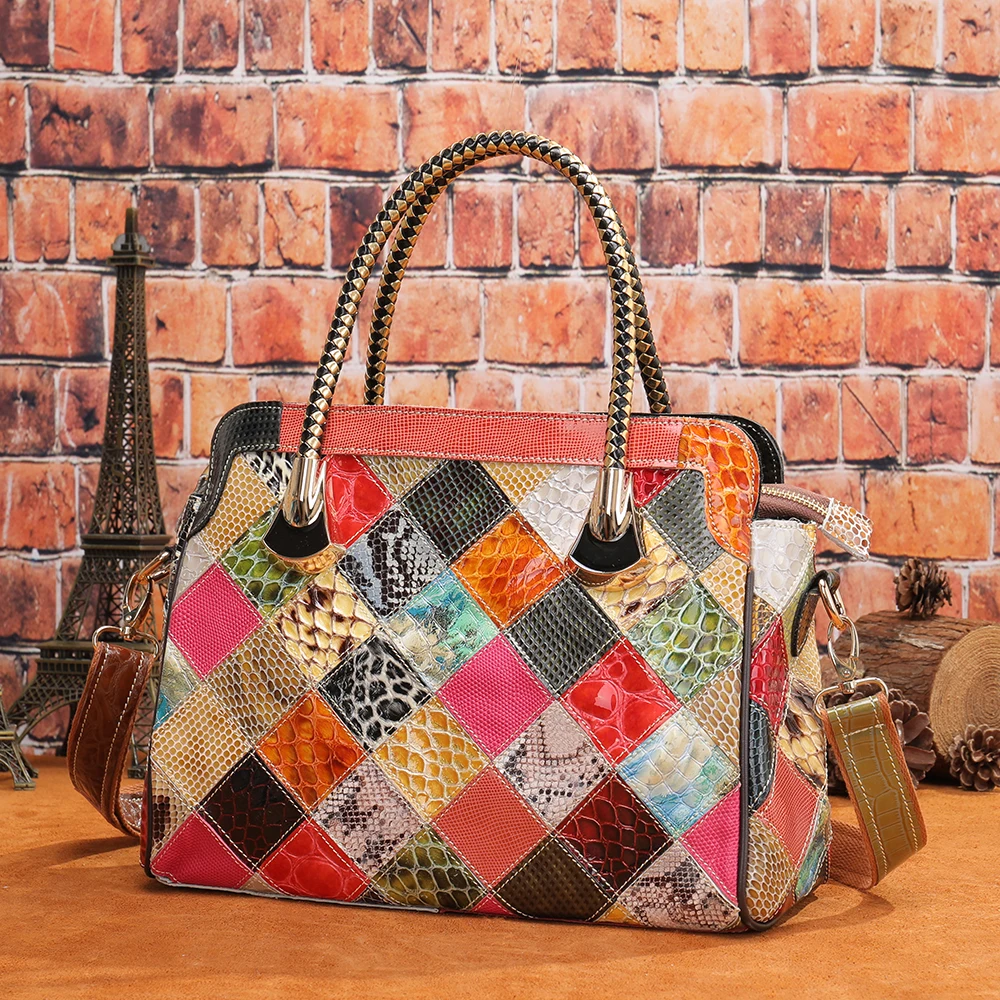 

vintage custom printed 496 female cowhide arrivals purser Handbags women's bag Genuine Leather girls women handbag for shopping