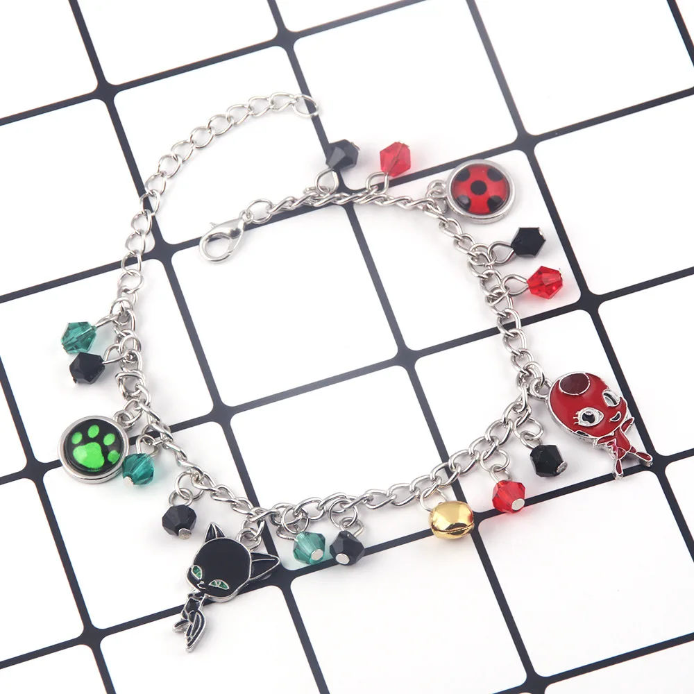 

New Design Anime Product Portfolio Black Cat Miraculous Ladybug Girl Bracelet